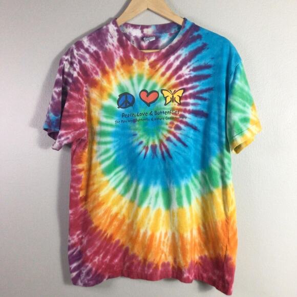 Key West Butterfly & Nature Conservatory Tie Dye Shirt Large - Picture 1 of 5